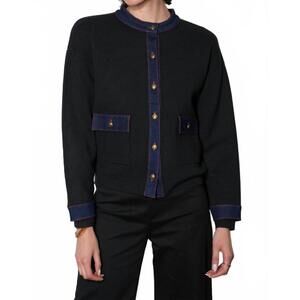 NEW GREYLIN lila denim detail jacket in black